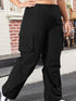 black-plus-size-flap-pocket-elastic-waist-cargo-pants