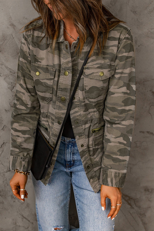 green-camo-print-multi-pockets-button-up-jacket