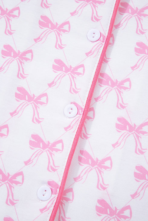 bow print pajama set