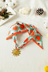 Vitality Orange Geometric Heart Print Scarf Golden Sun Pendant Boho Necklace