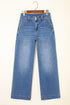 Sky Blue Double Button Zip Fly Straight Leg Jeans