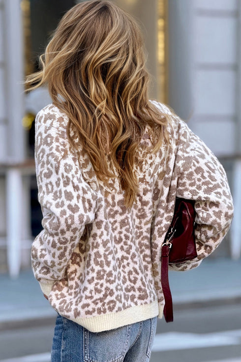 womens leopard cardigan