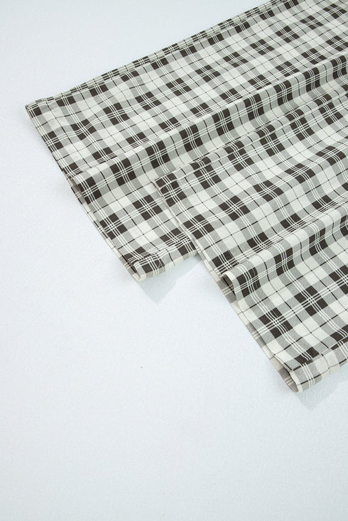 plaid wide leg pants