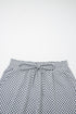 Gray Checkerboard Print Drawstring Elastic Waist Pocketed Shorts