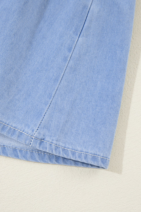 womens-dresses-loose-solid-color-v-neck-button-mini-dress