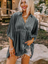 dark-grey-3-4-sleeve-tunic-babydoll-velvet-shirt