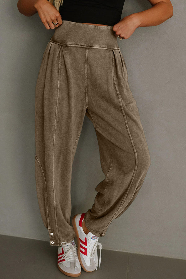 Elmwood Mineral Wash Jogger Style High Waist Casual Pants