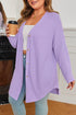 Orchid Petal Plus Size Waffle Knit Button Front Cardigan