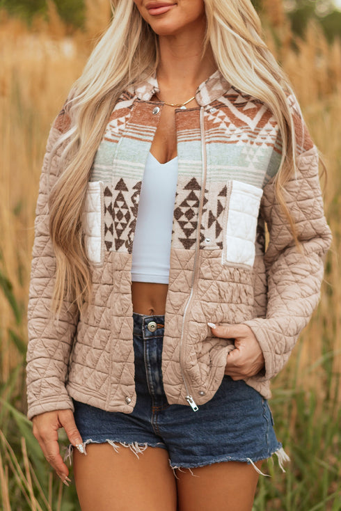 aztec quilted jacket