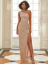 Fancy One Shoulder Sequin Long Evening Dress