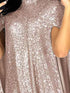 Fashionable Sequin Embellished Party Dress with Elegant Stand-up Collar