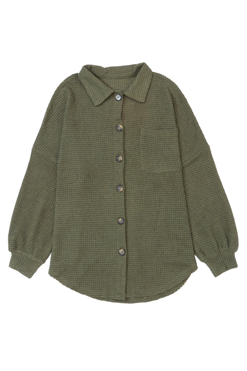 womens-jackets-solid-button-pocket-waffle-jacket