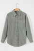 Gray Corduroy Button Pocket Shirt