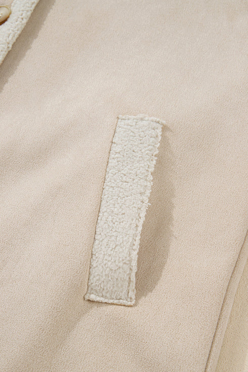 Parchment Suede Sherpa Lined Western Loose Jacket