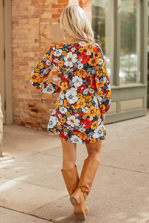 orange floral dress
