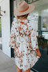 printed-lace-up-lapel-waist-short-sleeved-midi-dress