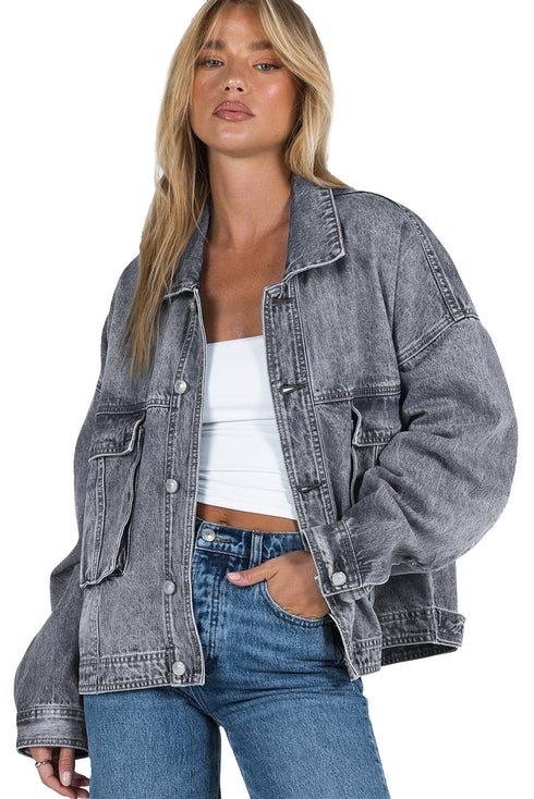 gray-chest-pockets-drop-shoulder-loose-denim-jacket