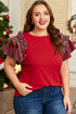 red plus size top