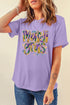 Wisteria mardi gras Cheerful Letter Graphic Tee