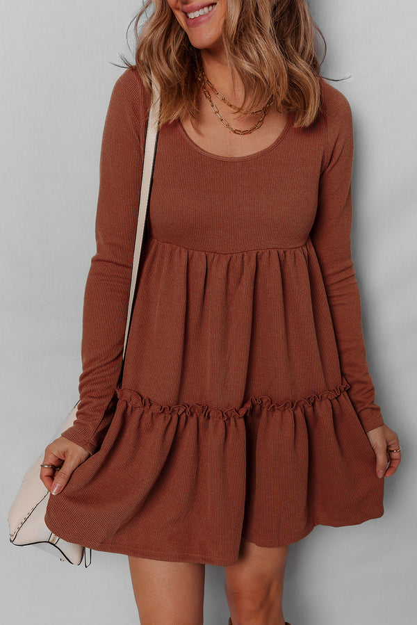 Stylish Women's Soft Ribbed Mini Dress - Comfortable Fit for Casual Outings & Evening Events in Elegant Colors