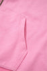 Sachet Pink Solid Color Ribbed Zip Up Drawstring Hooded Jacket