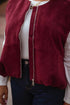 Burgundy Suede Zipped Sleeveless Vest