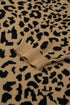Light French Beige Ribbed Trim Round Neck Leopard Drop Shoulder Sweater