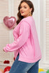 pink plus size sweatshirt
