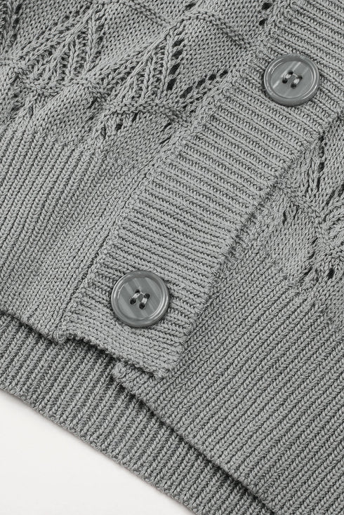 gray crochet cardigan