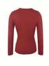 Fitted Crew Neck Top with Long Sleeves and Ribbed Texture