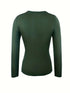 Fitted Crew Neck Top with Long Sleeves and Ribbed Texture