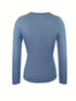 Fitted Crew Neck Top with Long Sleeves and Ribbed Texture