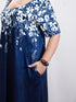Floral Print Plus Size Dress with Short Sleeves and Pockets