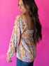 Floral Print Square Neck Puff Sleeve Babydoll Top