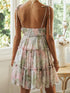 Floral Print Suspender Chiffon Seaside Beach Dress