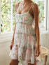 Floral Print Suspender Chiffon Seaside Beach Dress