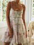 Floral Print Suspender Chiffon Seaside Beach Dress