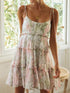 Floral Print Suspender Chiffon Seaside Beach Dress