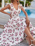 Floral Print V-Neck Sleeveless Dress