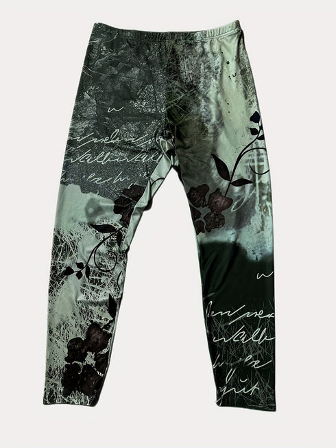 Floral Printed Elastic Waist Stretchy Leggings Pants