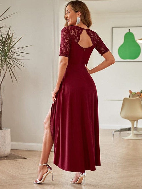 Flying Sleeves V-neck Open Back Solid Long Flowy Dress