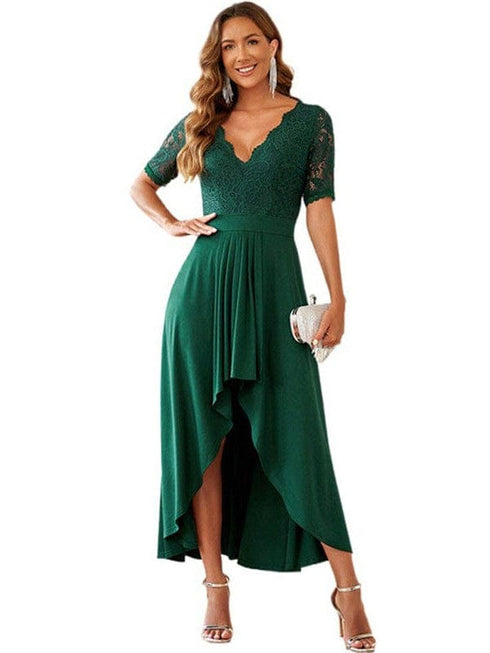Flying Sleeves V-neck Open Back Solid Long Flowy Dress