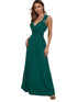 Flying Sleeves V-neck Open Back Solid Long Flowy Dress
