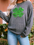 Glittering Four-Leaf Clover Sequin Corduroy Sweatshirt