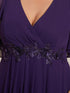 Graceful Plus Size Floral A-Line Chiffon Evening Dress with Short Sleeves