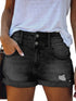 Gray Distressed Cuffed Denim Shorts