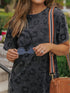 Gray Leopard Print T-Shirt Dress with Handy Pockets