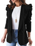 Green Fruit Collar Long Sleeve Women's Blazer in Solid Color - Versatile Slim Fit Regular Length Top