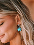 Green Turquoise Star Drop Vintage Western Earrings