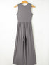 Grey A-Line Cinched Waist Sleeveless Jumpsuit